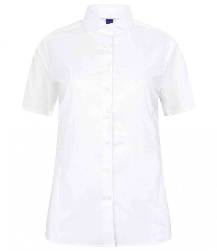 Henbury H538 Ladies Short Sleeve Stretch Poplin Shirt